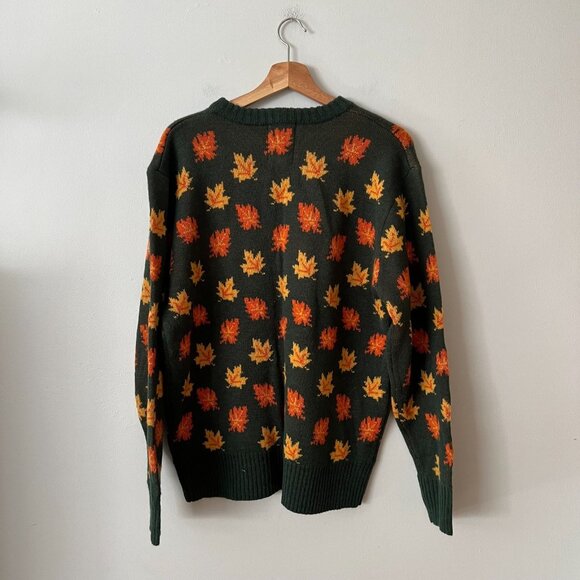 Cozy Cabin Sweaters by Kiel James Patrick Big Cozy Fall Leaf Sweater Size Large - Picture 7 of 8